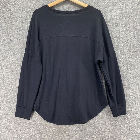 Wound Up Top Women L Large Black Elephant Print Long Sleeve Round Neck Rayon - Picture 2 of 8